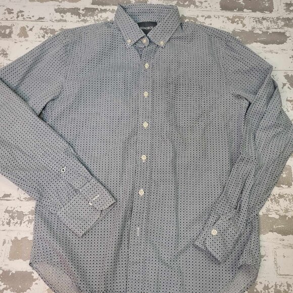 2533 Bonobos Men's Blue Geometric Pattern LS Button Down Size Small‎ - Picture 1 of 5